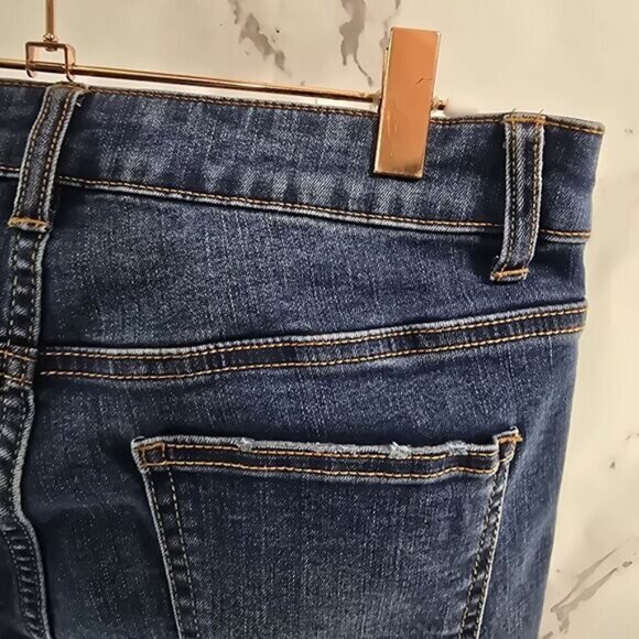 Popsugar Jeans Womens 10 High Rise Skinny Crop Denim Dark Medium Wash - Picture 11 of 12